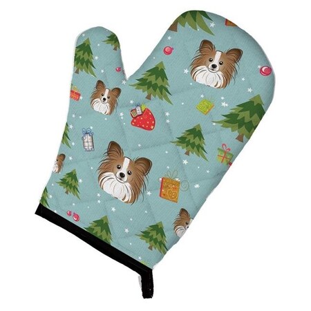 Carolines Treasures Carolines Treasures BB5037OVMT Christmas Papillon Oven Mitt BB5037OVMT